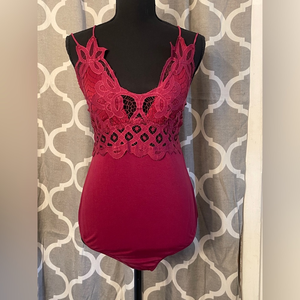 Rue21 Marroon & Lace Bodysuit